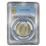 1947-D Walking Liberty Half Dollar MS-66+ PCGS