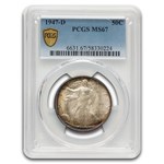 1947-D Walking Liberty Half Dollar MS-67 PCGS (Toned)
