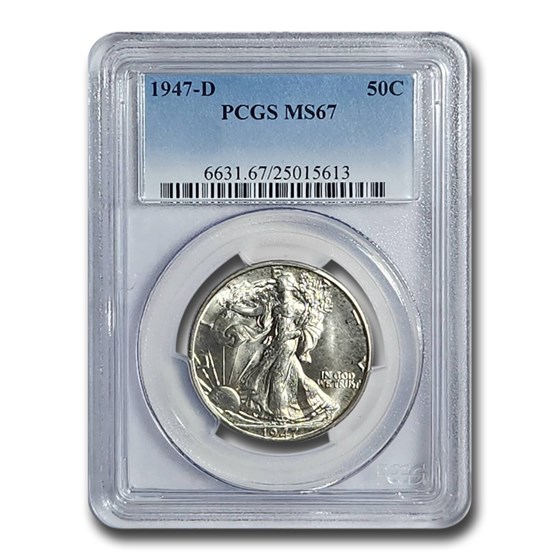 1947-D Walking Liberty Half Dollar MS-67 PCGS 1947-D Walking Liberty Half Dollar MS-67 PCGS
