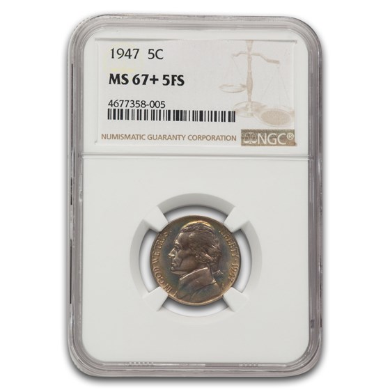 1947 Jefferson Nickel MS-67+ NGC (FS)
