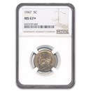 1947 Jefferson Nickel MS-67+ NGC