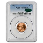 1947 Lincoln Cent MS-66 PCGS CAC (Red)
