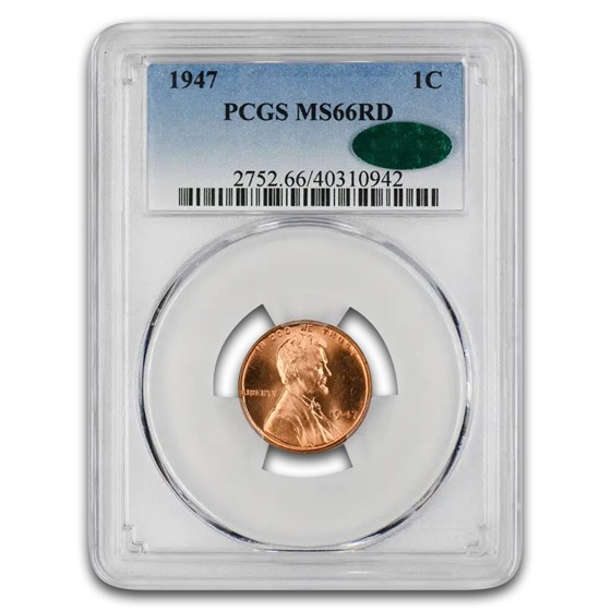1947 Lincoln Cent MS-66 PCGS CAC (Red)
