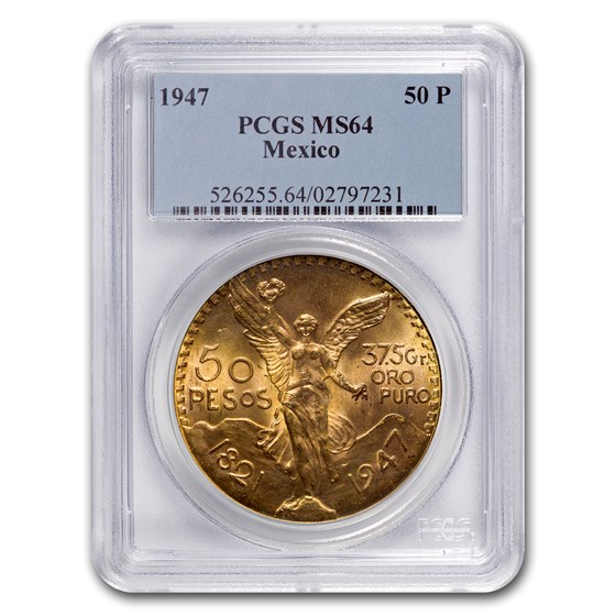 1947 Mexico Gold 50 Pesos MS-64 PCGS 1947 Mexico Gold 50 Pesos MS-64 PCGS