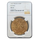 1947 Mexico Gold 50 Pesos MS-65 NGC (Restrike)
