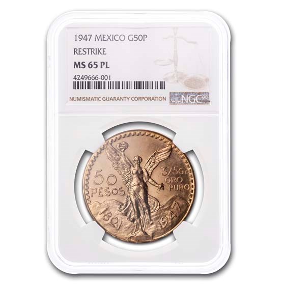 1947 Mexico Gold 50 Pesos MS-65 PL NGC 1947 Mexico Gold 50 Pesos MS-65 PL NGC