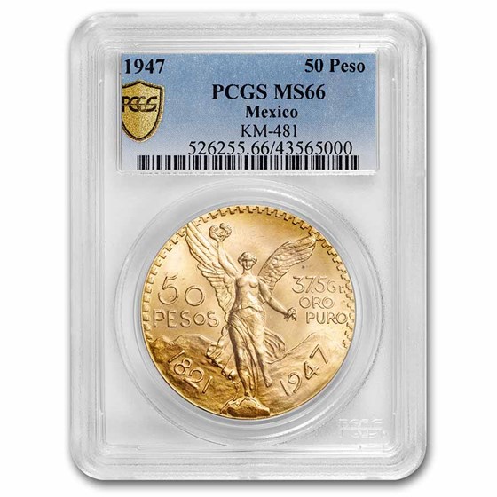1947 Mexico Gold 50 Pesos MS-66 PCGS 1947 Mexico Gold 50 Pesos MS-66 PCGS