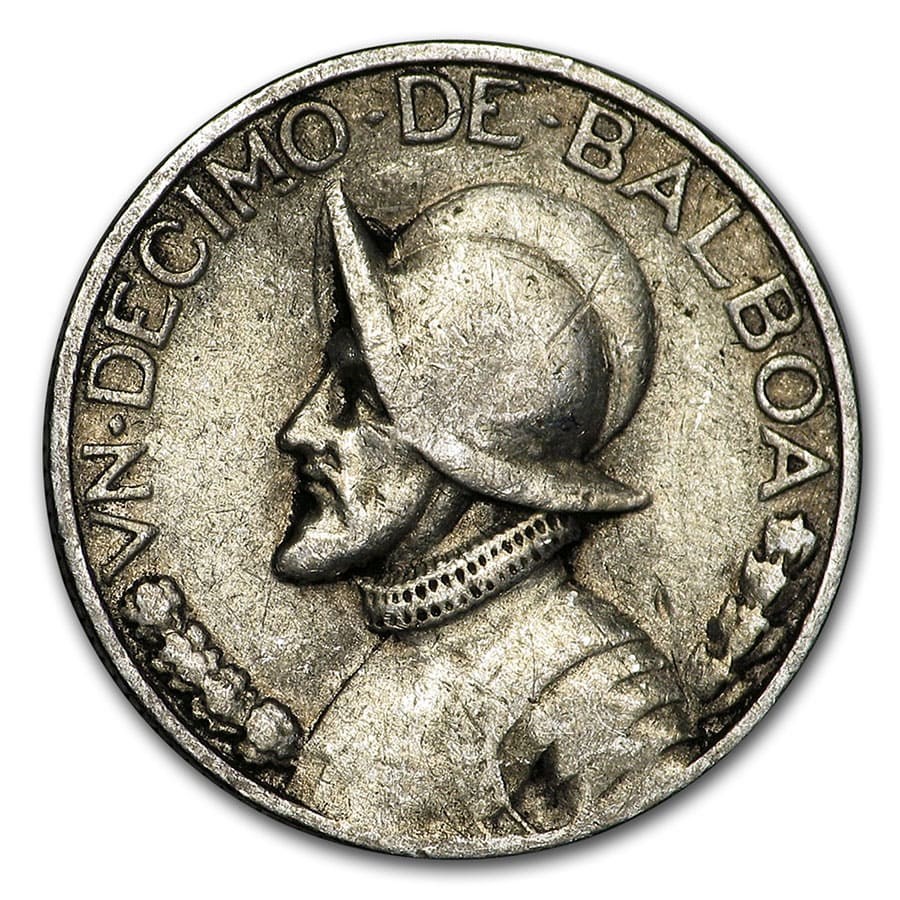 1947 Panama Silver 1/10 Balboa Avg Circ