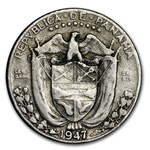1947 Panama Silver 1/10 Balboa Avg Circ