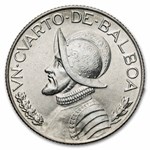 1947 Panama Silver 1/4 Balboa BU