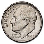 1947 Roosevelt Dime AU