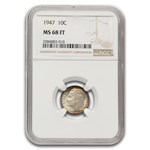 1947 Roosevelt Dime MS-68 NGC (Full Torch)