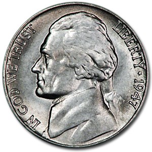 1947-S Jefferson Nickel BU