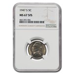 1947-S Jefferson Nickel MS-67 NGC ( 5 FS)