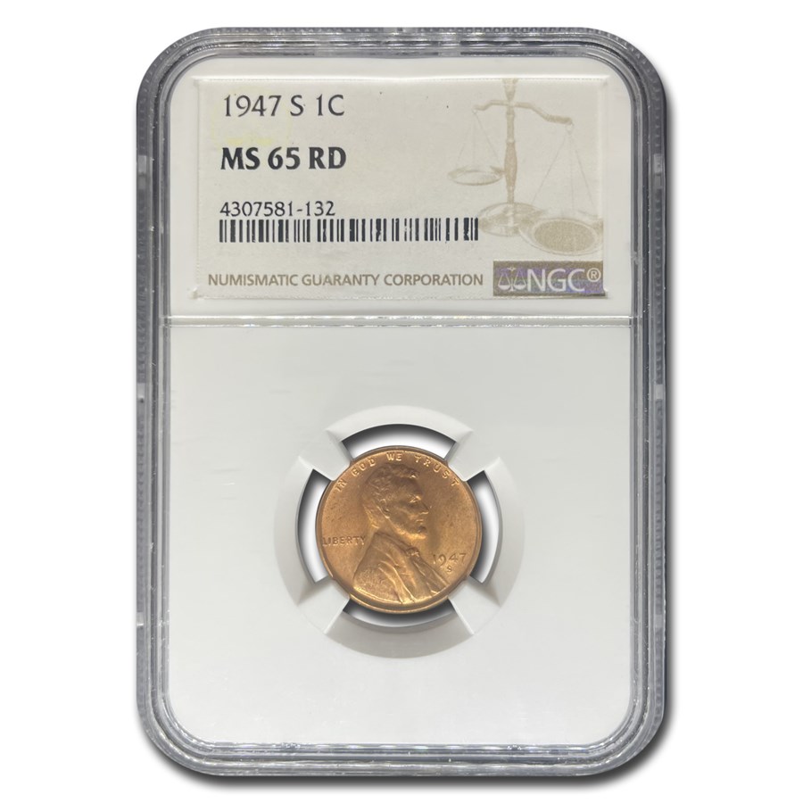 1947-S Lincoln Cent MS-65 NGC (Red)
