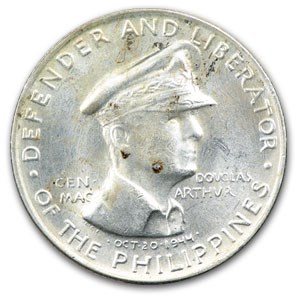 1947-S Philippines Silver 50 Centavos Gen. MacArthur AU 1947-S Philippines Silver 50 Centavos Gen. MacArthur AU