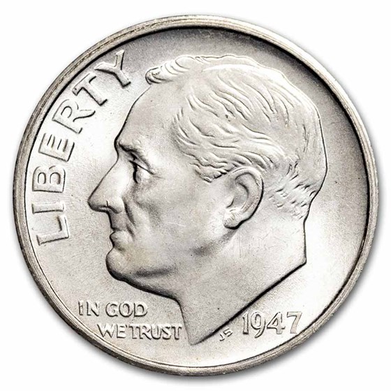 1947-S Roosevelt Dime 50-Coin Roll BU 1947-S Roosevelt Dime 50-Coin Roll BU
