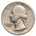 1947-S Washington Quarter 40-Coin Roll Avg Circ