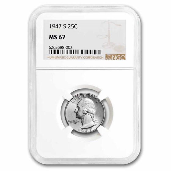 1947-S Washington Quarter MS-67 NGC 1947-S Washington Quarter MS-67 NGC