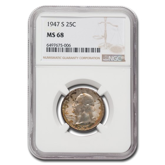 1947-S Washington Quarter MS-68 NGC 1947-S Washington Quarter MS-68 NGC