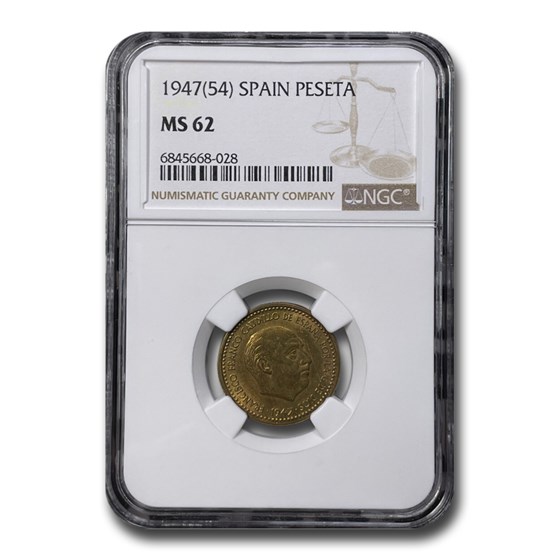 1947 Spain Peseta Francisco Franco MS-62 NGC 1947 Spain Peseta Francisco Franco MS-62 NGC