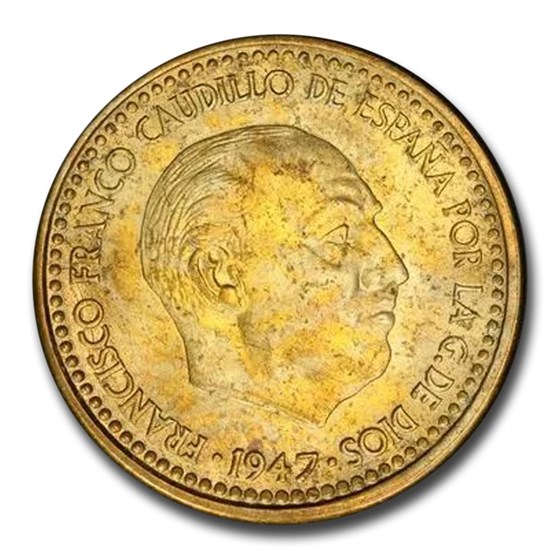1947 Spain Peseta Francisco Franco MS-63 PCGS 1947 Spain Peseta Francisco Franco MS-63 PCGS