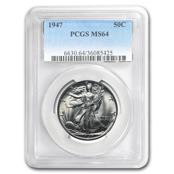 1947 Walking Liberty Half Dollar MS-64 PCGS 1947 Walking Liberty Half Dollar MS-64 PCGS