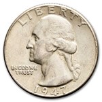 1947 Washington Quarter 40-Coin Roll Avg Circ