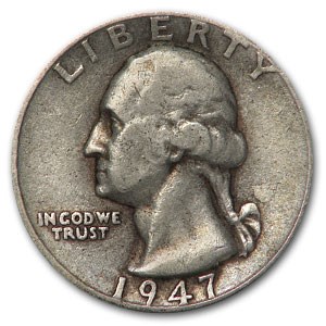 1947 Washington Quarter Good/XF 1947 Washington Quarter Good/XF