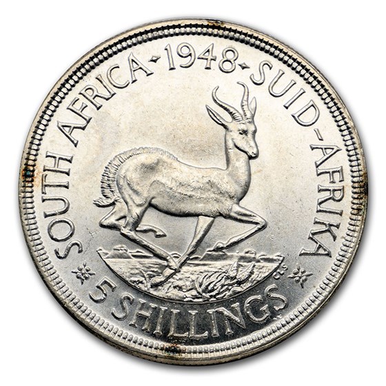 1948-1950 South Africa Silver 5 Shillings George VI XF