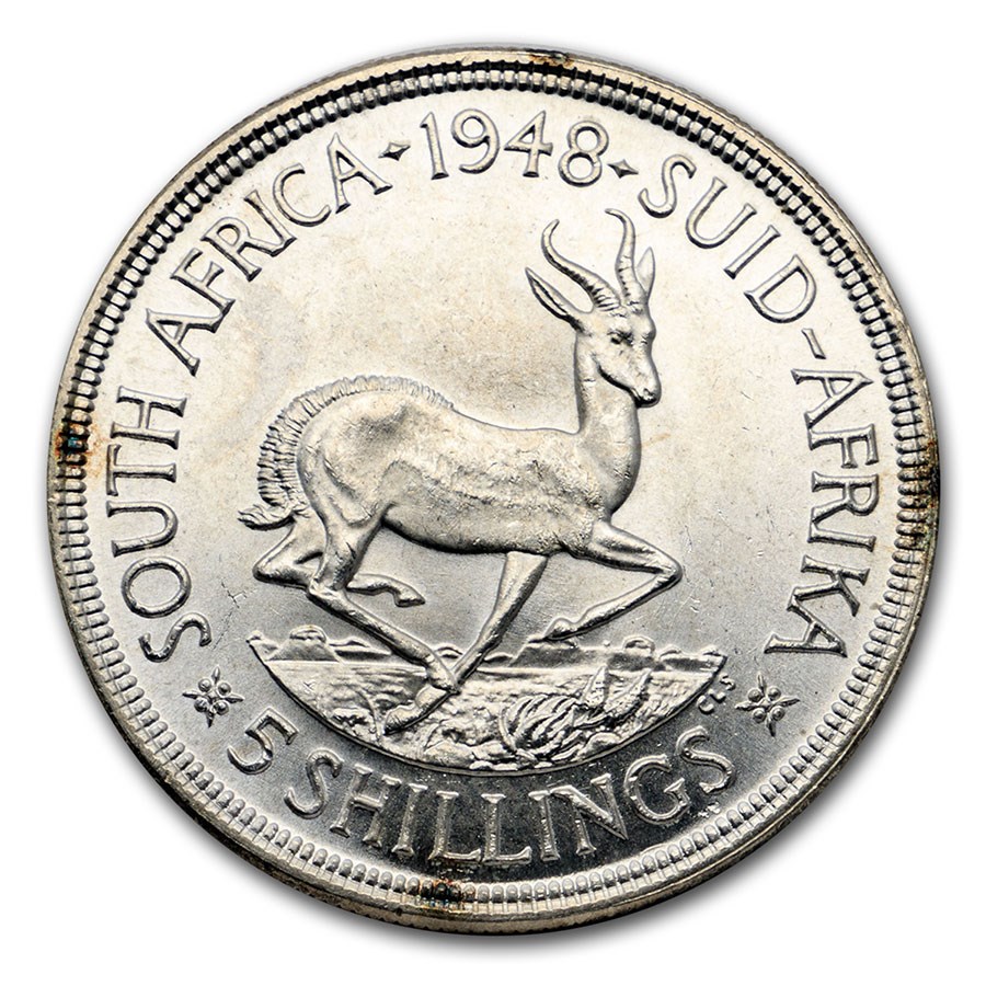 1948-1950 South Africa Silver 5 Shillings George VI XF