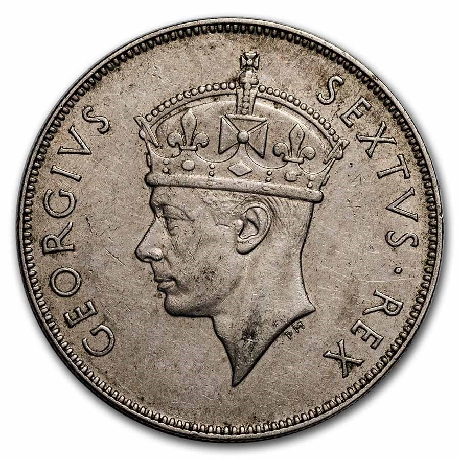 1948-1952 East Africa 1 Shilling Lion Avg Circ