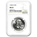 1948-1963 Franklin Half Dollar MS-64 NGC (Random)