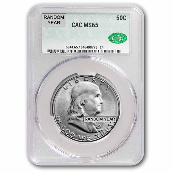 1948-1963 Franklin Half Dollar MS-65 CACG (Random)