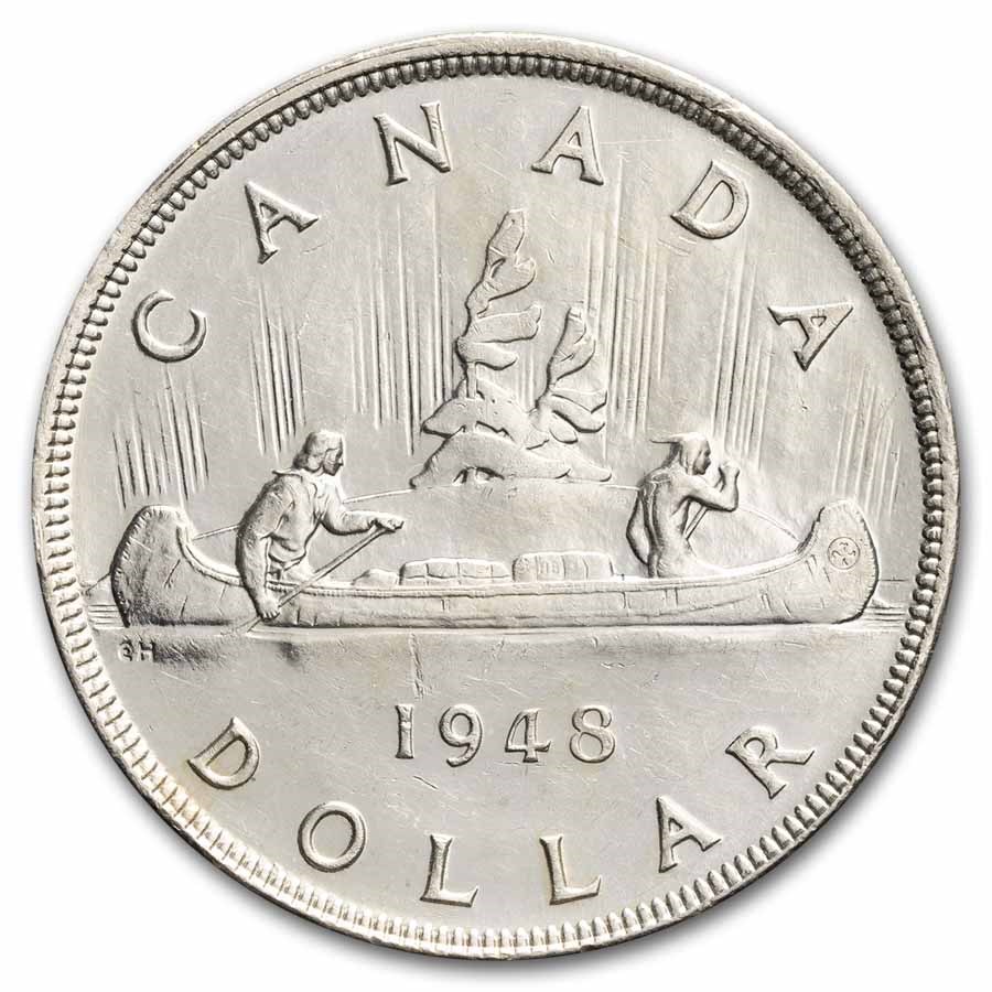 1948 Canada Silver Dollar George VI AU (Details)