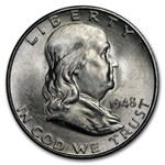 1948-D Franklin Half Dollar 20-Coin Roll BU