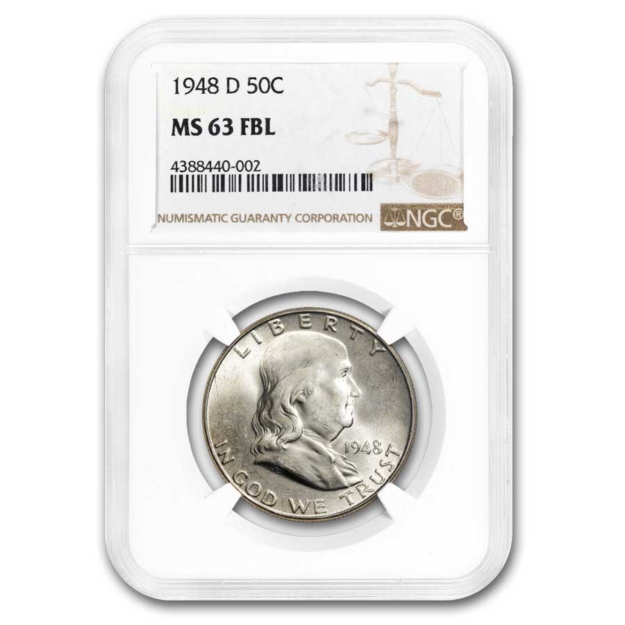 1948-D Franklin Half Dollar MS-63 NGC (FBL)