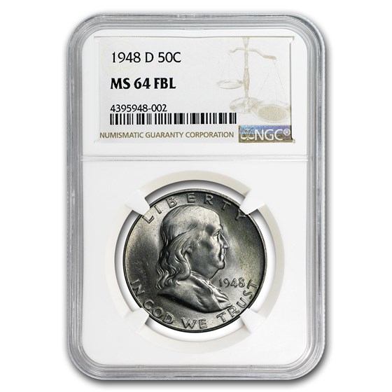 1948-D Franklin Half Dollar MS-64 NGC (FBL) 1948-D Franklin Half Dollar MS-64 NGC (FBL)