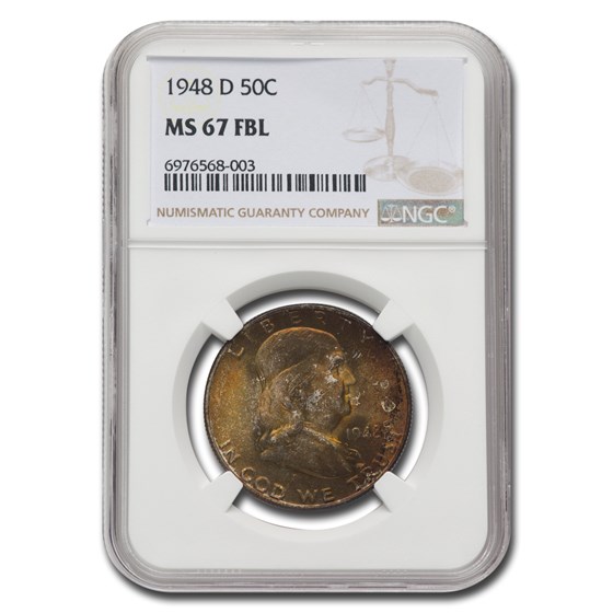 1948-D Franklin Half Dollar MS-67 NGC (FBL) 1948-D Franklin Half Dollar MS-67 NGC (FBL)