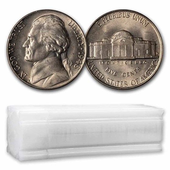 1948-D Jefferson Nickel 40-Coin Roll BU 1948-D Jefferson Nickel 40-Coin Roll BU
