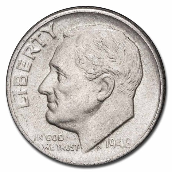 1948-D Roosevelt Dime AU