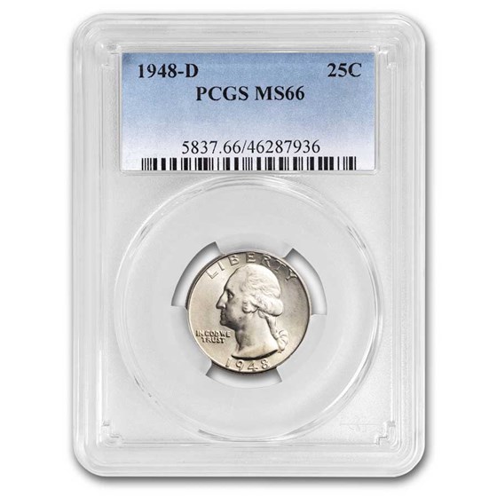 1948-D Washington Quarter MS-66 PCGS 1948-D Washington Quarter MS-66 PCGS