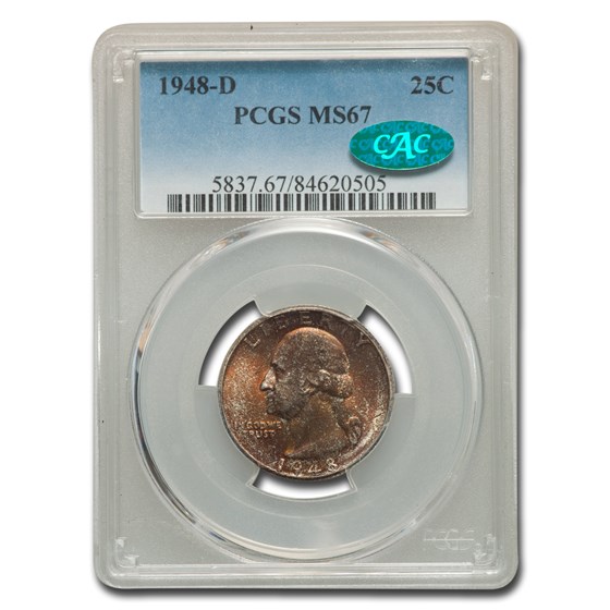 1948-D Washington Quarter MS-67 PCGS CAC 1948-D Washington Quarter MS-67 PCGS CAC