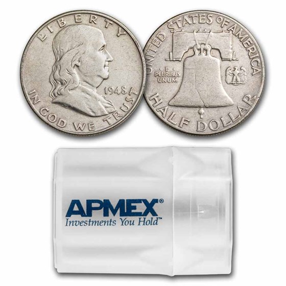 1948 Franklin Half Dollar 20-Coin Roll Avg Circ 1948 Franklin Half Dollar 20-Coin Roll Avg Circ