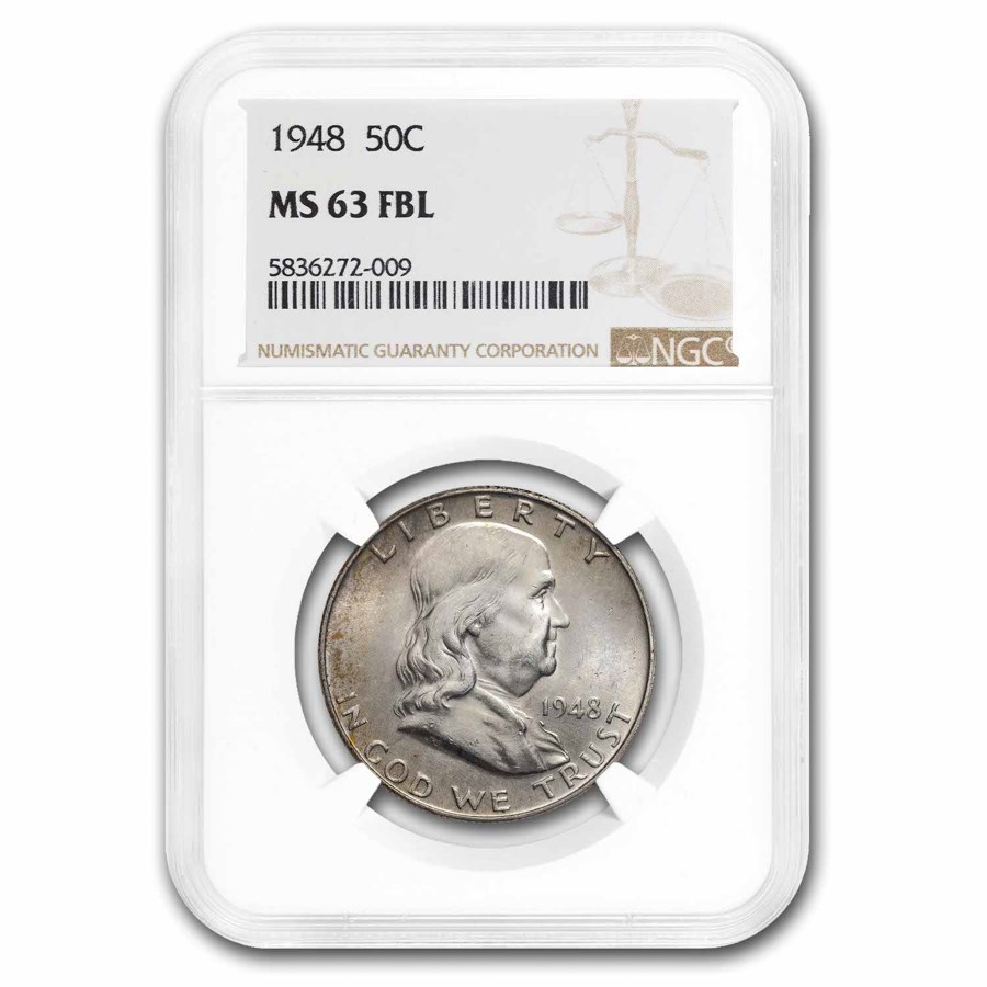 1948 Franklin Half Dollar MS-63 NGC (FBL)