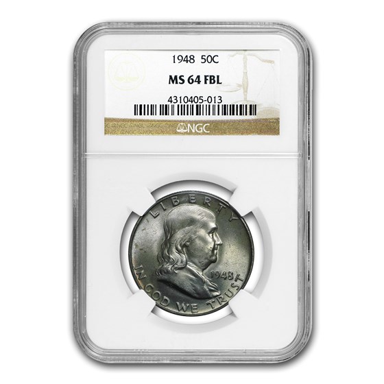 1948 Franklin Half Dollar MS-64 NGC (FBL) 1948 Franklin Half Dollar MS-64 NGC (FBL)