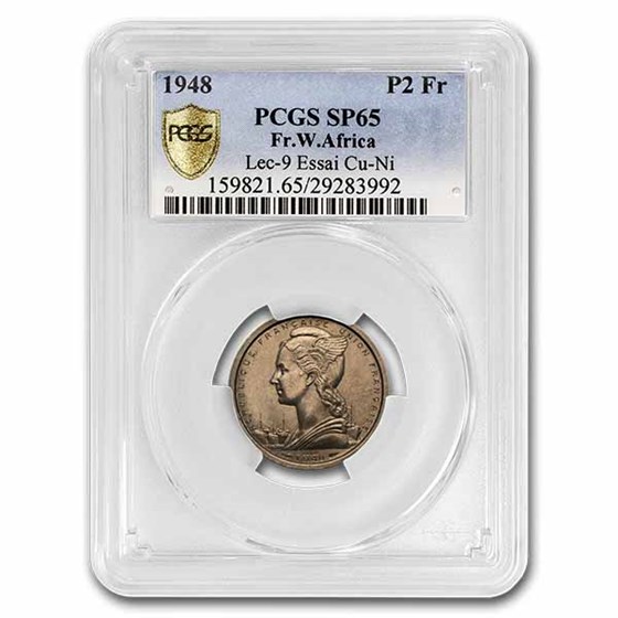 1948 French West Africa Pattern Two Francs SP-65 PCGS 1948 French West Africa Pattern Two Francs SP-65 PCGS
