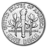 1948 Roosevelt Dime 50-Coin Roll BU
