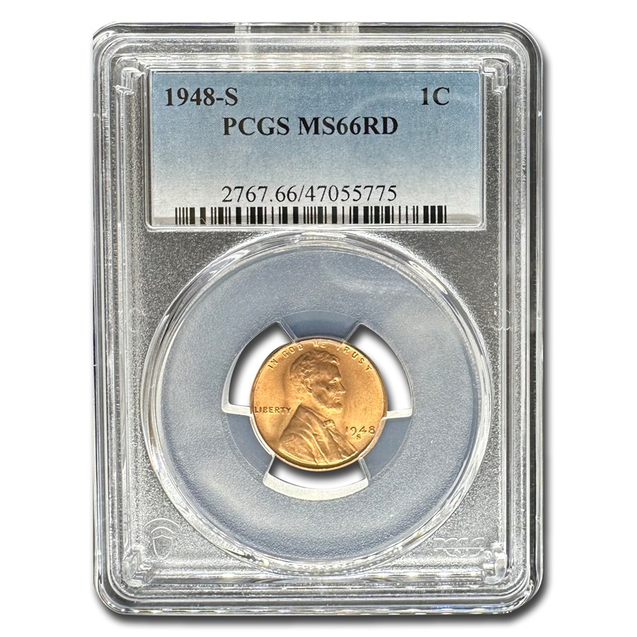 1948-S Lincoln Cent MS-66 PCGS (Red)