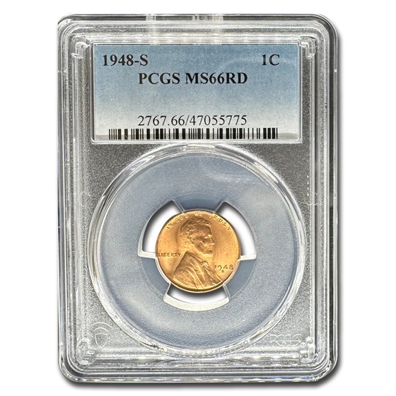 1948-S Lincoln Cent MS-66 PCGS (Red) 1948-S Lincoln Cent MS-66 PCGS (Red)